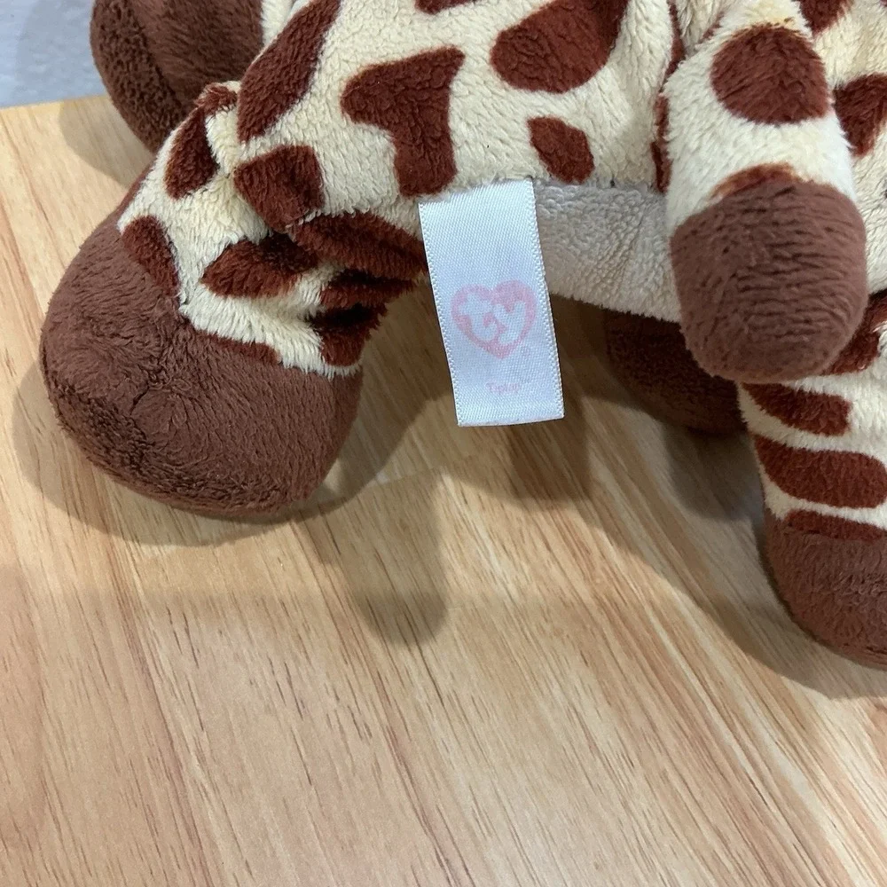 Ty Pluffies‎ Giraffe Plush Tiptop Beanie 2009 Stuffed Animal Brown Floppy